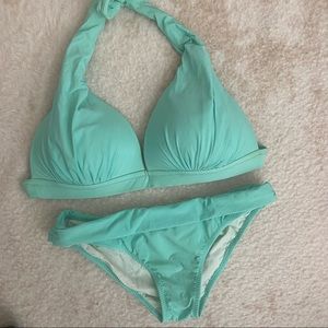 30G Turquoise blue / green halter bikini set